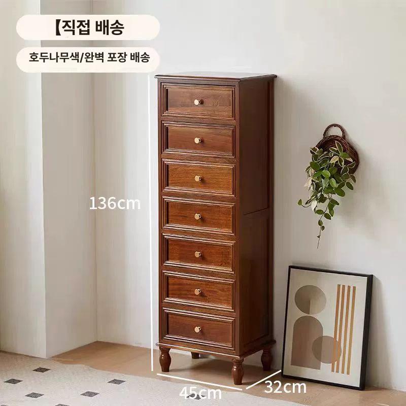 원목 틈새 수납장 거실 우드 장식장 침실 복도 슬림 정리장 - 상세 이미지 2