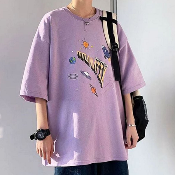 루즈핏 남자 반팔 티셔츠 오버사이즈 남성 오버핏 티셔츠 - 상품 이미지