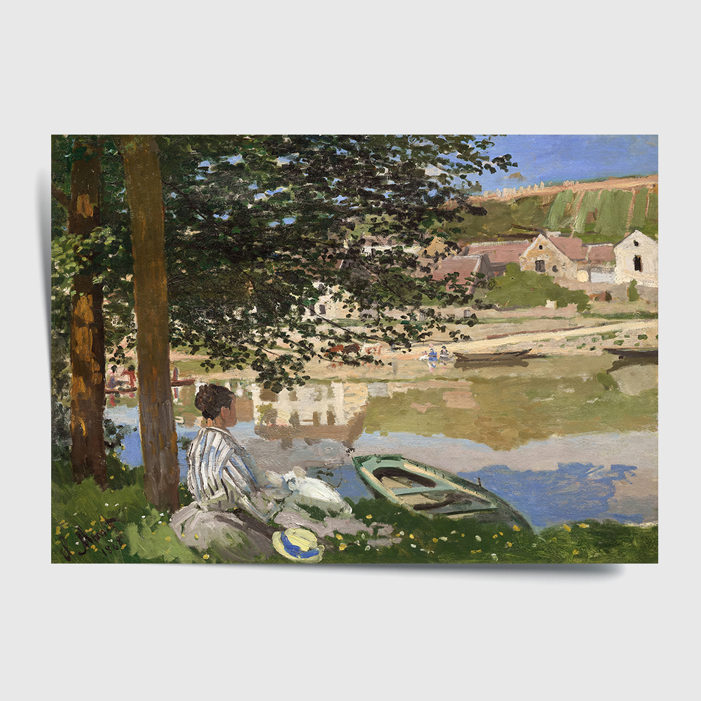 클로드 모네 인테리어 그림 액자 포스터 명화 River Scene at Bennecourt 1868 - 상세 이미지 2