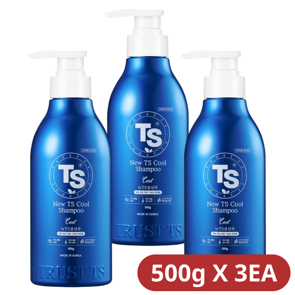 뉴 TS 쿨 샴푸 + 소분 파우치 500g, 3개 - 상세 이미지 4