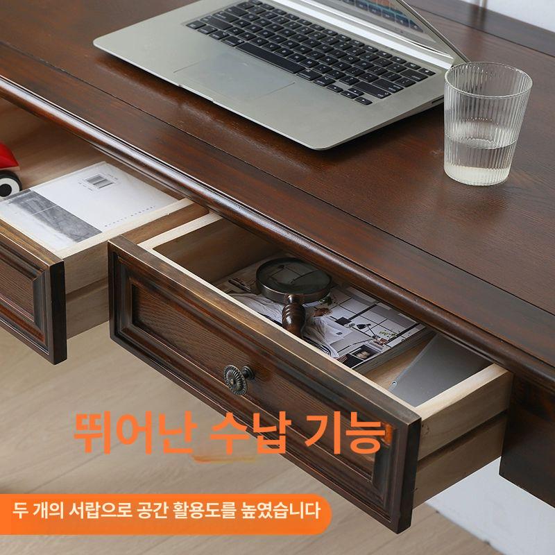 앤틱 라탄 서랍장 고급 1인용 테이블 거실 책상 - 상세 이미지 3