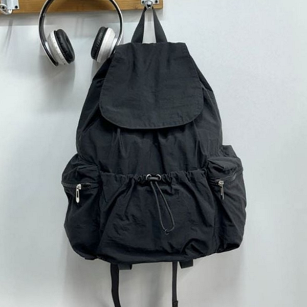 캐주얼 나일론 백팩 데일리 스트링 백팩 가벼운 수납력 - 메인 이미지