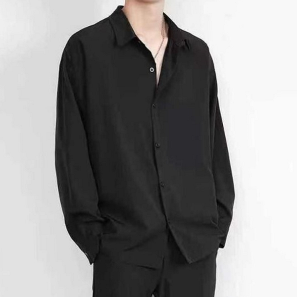 루즈핏 남성 오버핏 셔츠 데일리 남성 캐주얼 셔츠 폴리에스터 - 상품 이미지