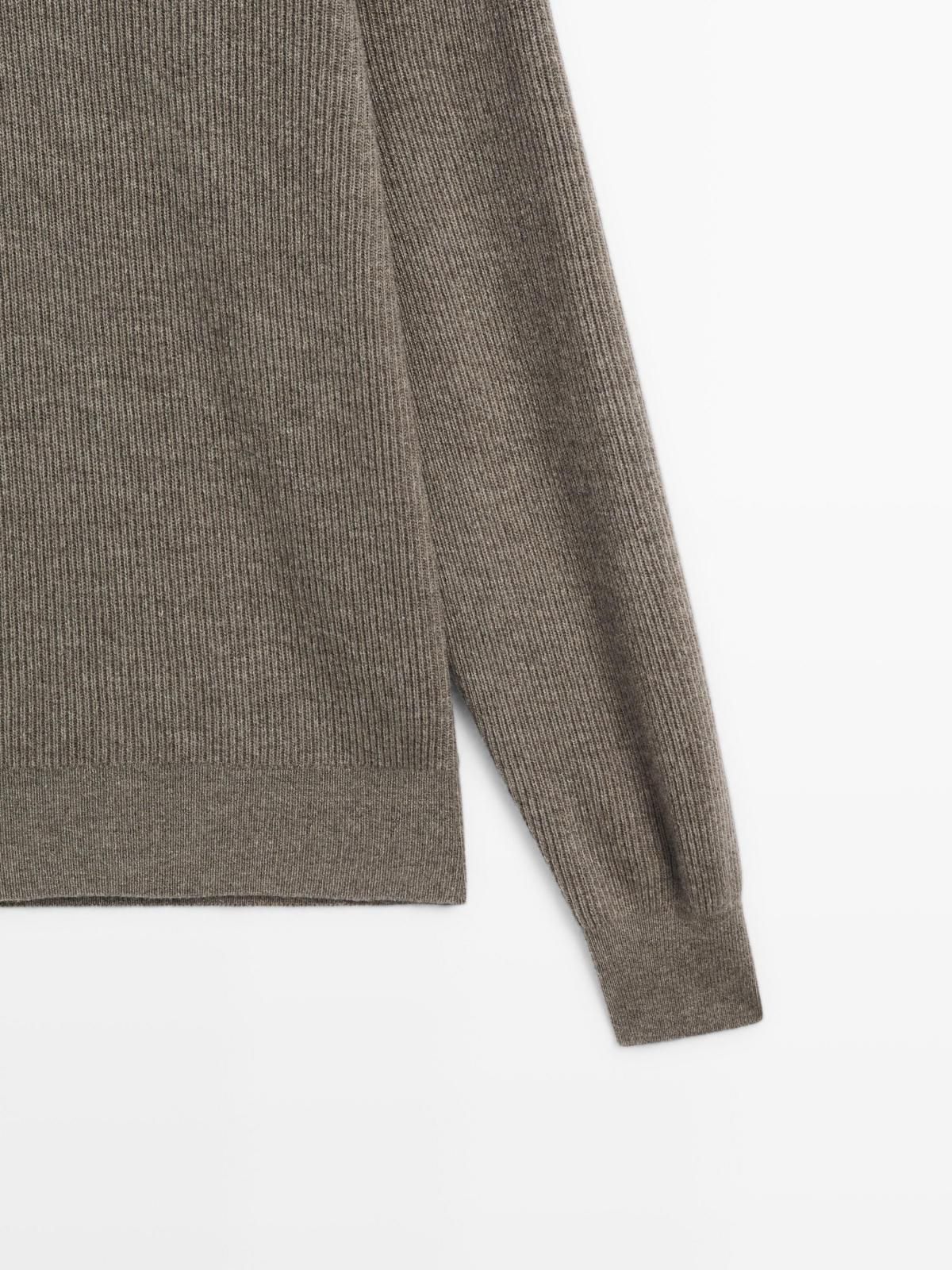 마시모두띠 프리미엄 하프집업 울 니트 스웨터 1088/238 DARK KHAKI 이미지 8