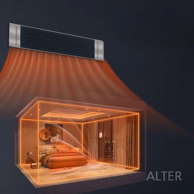 원적외선 히터 전기 난로 온열기 온풍기 천정형 난방기 검정-4000W-170x39x6cm - 상세 이미지 3