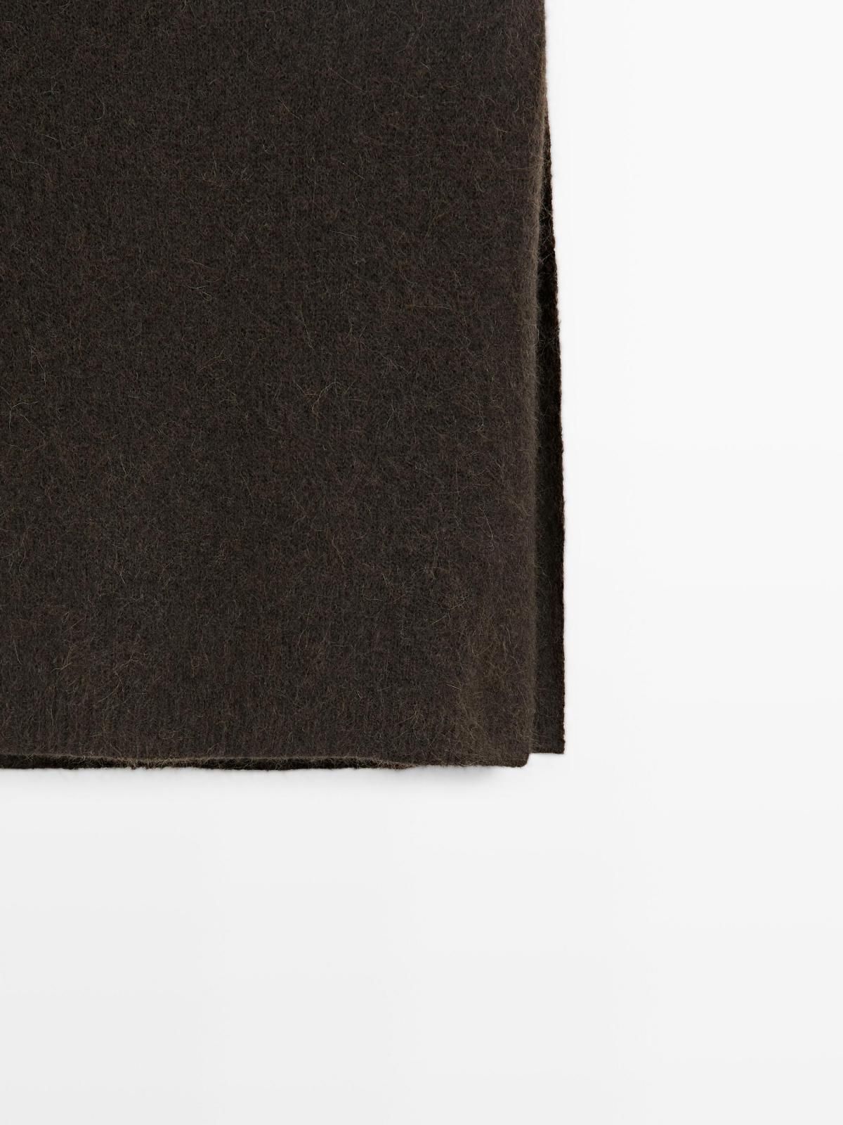 마시모두띠 알파카 블렌드 후드 빕 베스트 6316/621 BROWN - 상세 이미지 5