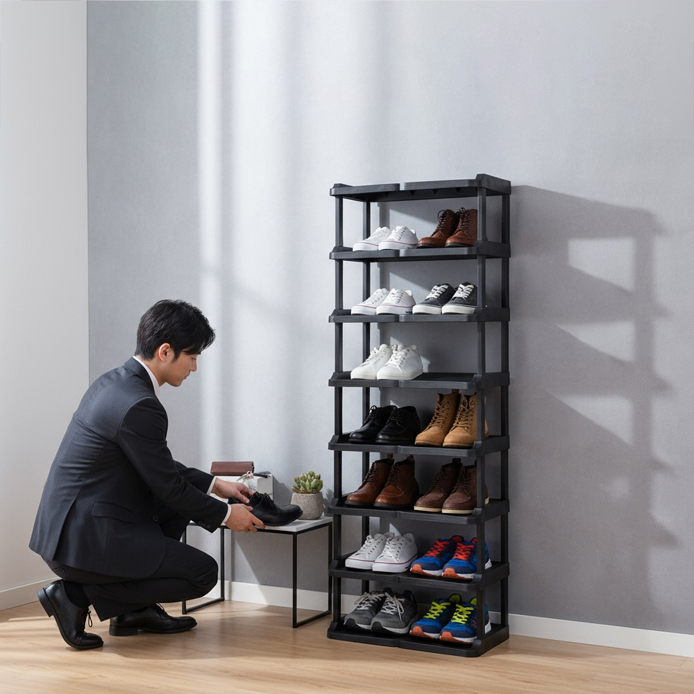 오가네 좁은 현관 신발장 틈새 미니 키큰 사무실 원룸 6단