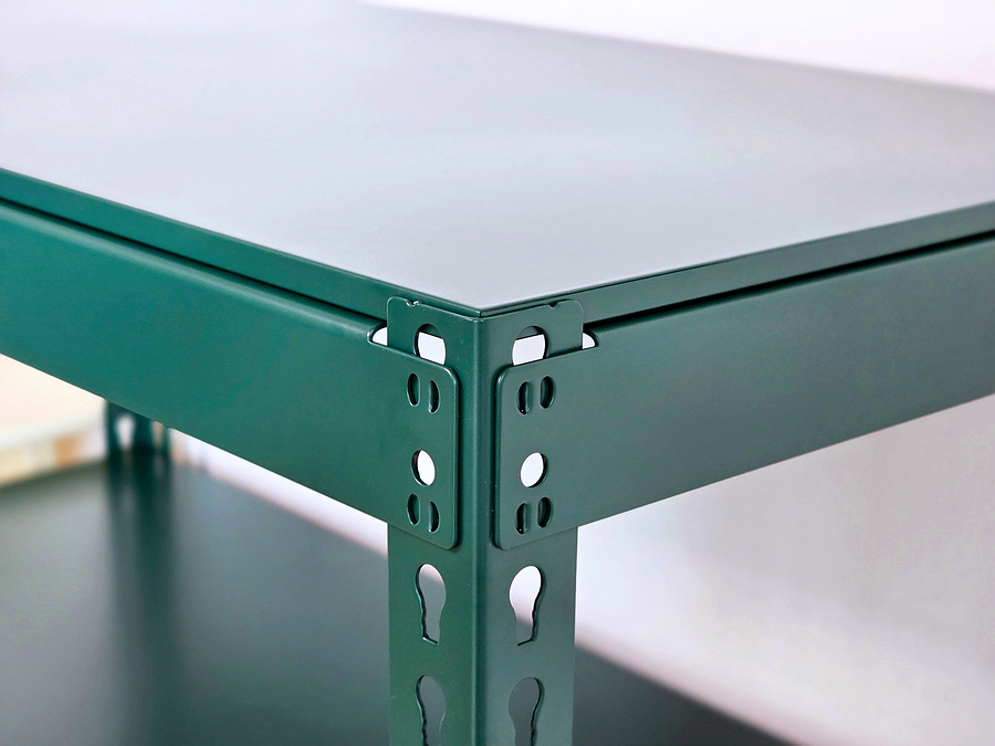 폴던스랙 올스틸 미드센추리 포인트 수납장 800x300x900mm, 4단, 그린 - 상세 이미지 4