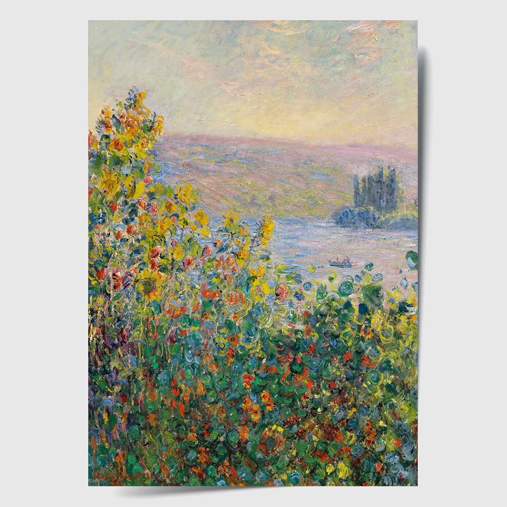 클로드 모네 인테리어 그림 액자 포스터 명화 Flower Beds at Vetheuil - 상세 이미지 2