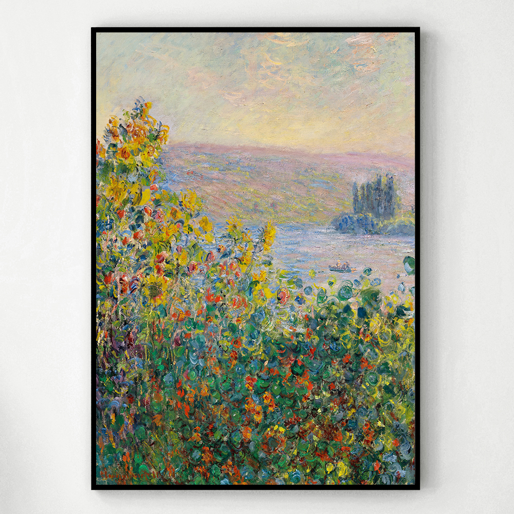 클로드 모네 인테리어 그림 액자 포스터 명화 Flower Beds at Vetheuil - 상세 이미지 3