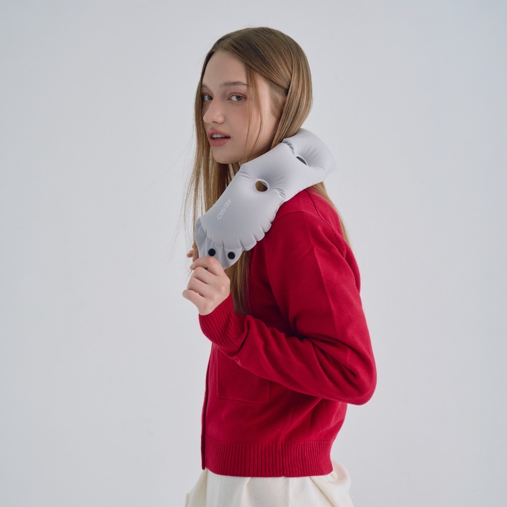 셀레어 에어 펌프 넥필로우 여행용 가벼운 휴대용 비행기 기내용 목 베개 캠핑 쿠션