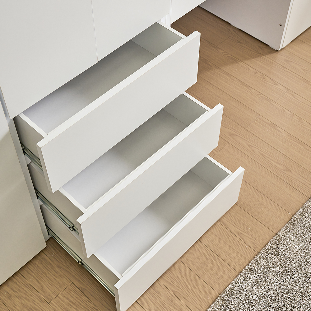 메리골드리빙 글로리 1200 E0 키큰 여닫이 원룸 3단서랍 수납 거울 장 600 옷장 2통