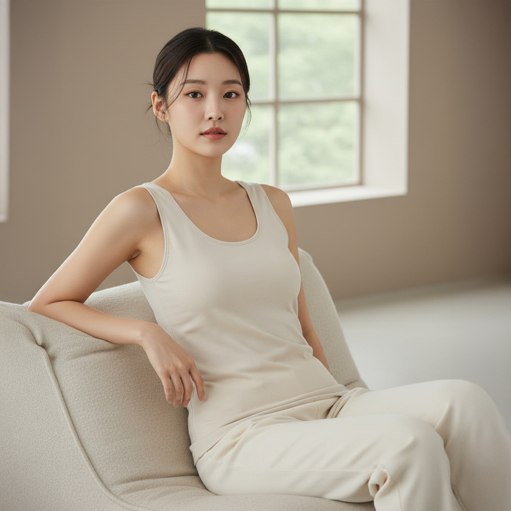 누모 따숨 기모 패드일체형 나시 - 상품 이미지