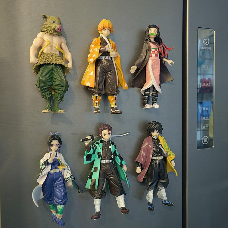 귀멸의 칼날 냉장고 6인 세트 자석 문 구멍 장식 마그넷 3d 귀칼 7cm 10cm - 상세 이미지 3