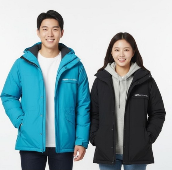 네파 남여공용 겨울 레트로 감성 사파리형 아웃도어 덕다운 다운점퍼 - 상품 이미지