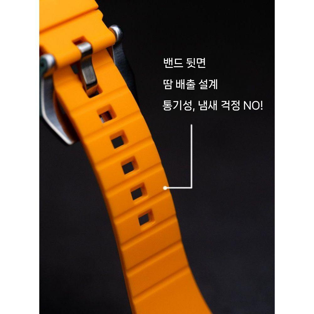 애플워치 11세대 울트라3 se3 스트랩 티타늄 메탈 커넥터 실리콘 밴드 - 상세 이미지 2