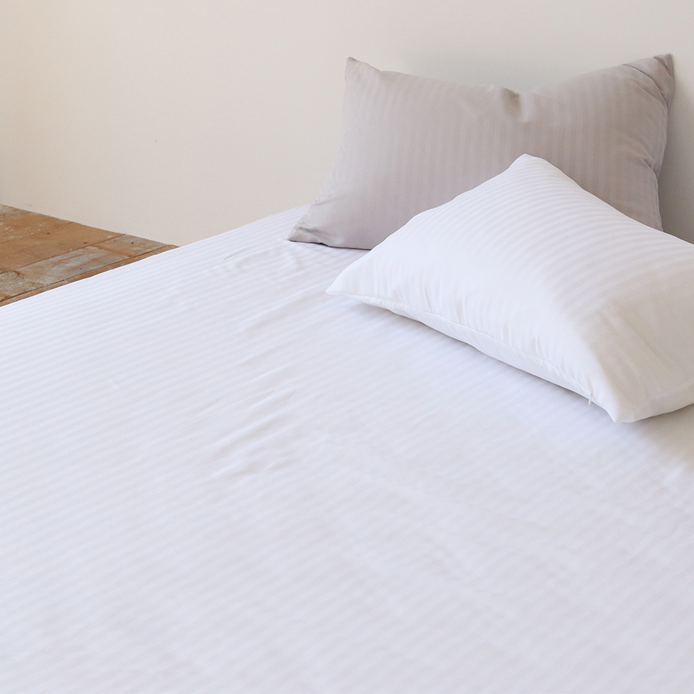 프리즈 먼지없는 호텔식 스트라이프 마이크로 도비 사계절 침대 매트리스 커버 홑겹 Q