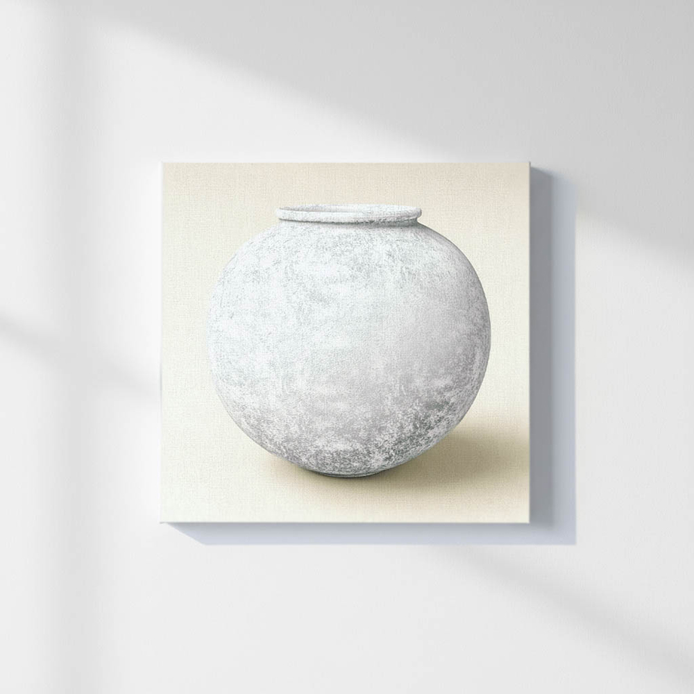 달항아리 그림 캔버스 액자 강10x10cm - 상세 이미지 3