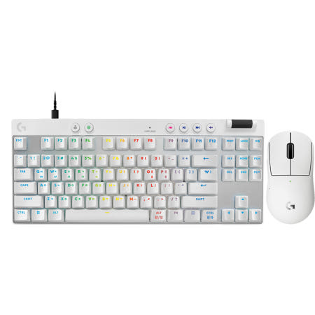 로지텍 지슈라2c 컴팩트 화이트+PRO X TKL RAPID 화이트 마우스 키보드 세트