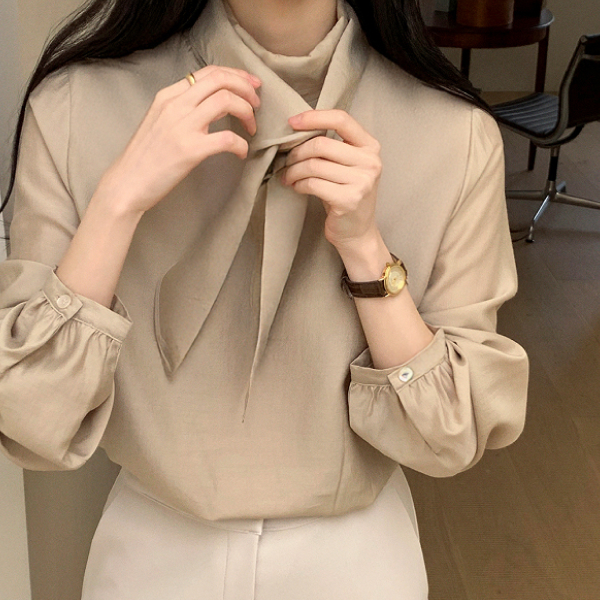 (고급미) 타이 스카프 블라우스 bs8520 제품 이미지