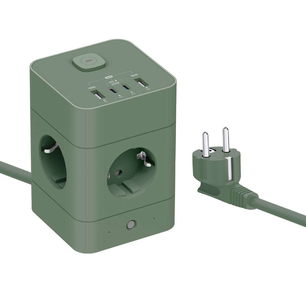 에코너 MT08 수직 타워형 캠핑 디자인 고용량멀티탭 USB C타입 충전기 콘센트