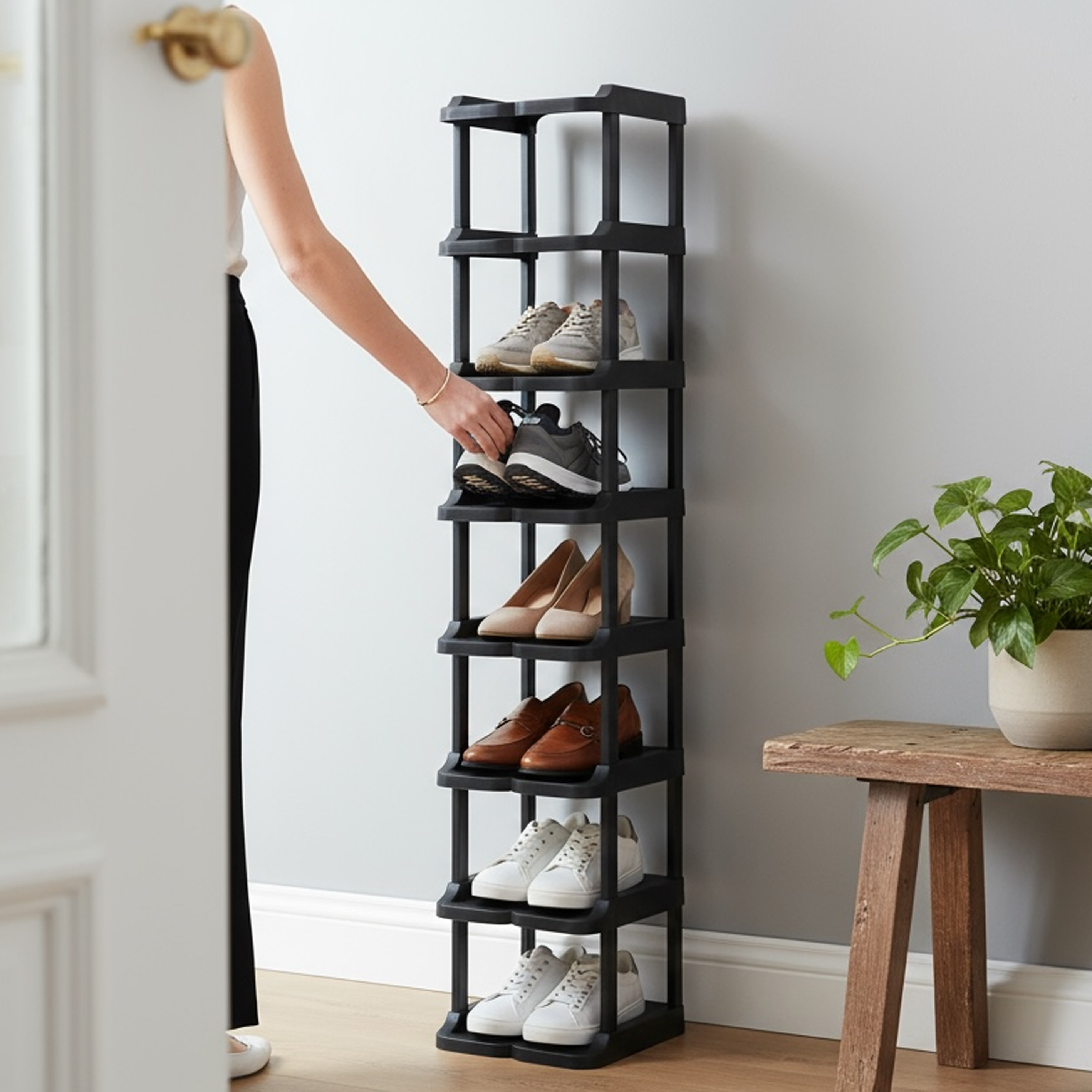 오가네 좁은 현관 신발장 틈새 미니 키큰 사무실 원룸 6단