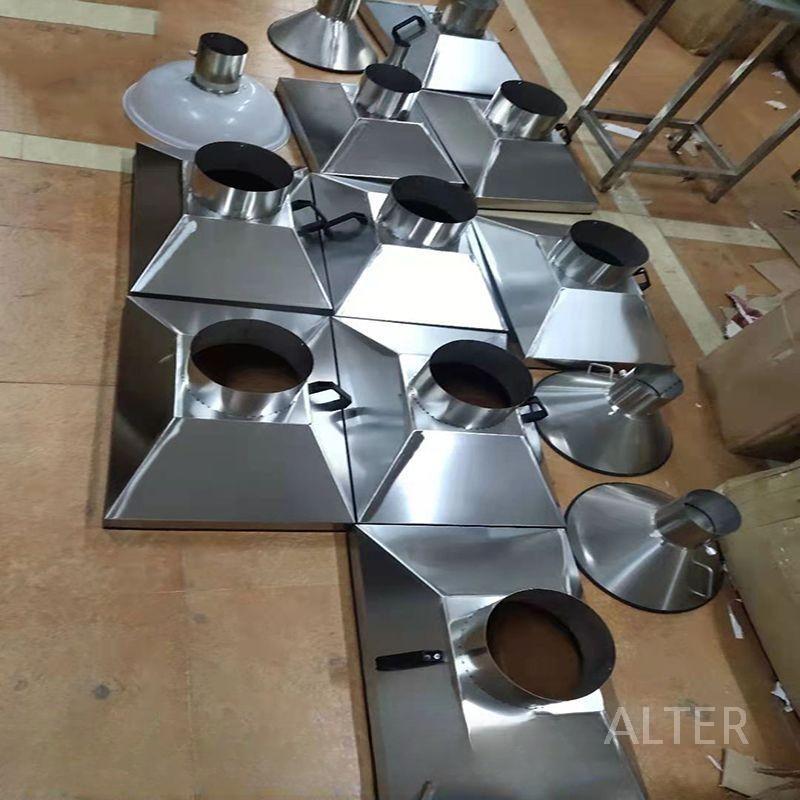 스텐 주방 후드 후황 식당 흡입 덕트 업소용 중식당 환풍기 닥트 튀김 연기 스텐 커버 400x400MM (사각) - 상세 이미지 3