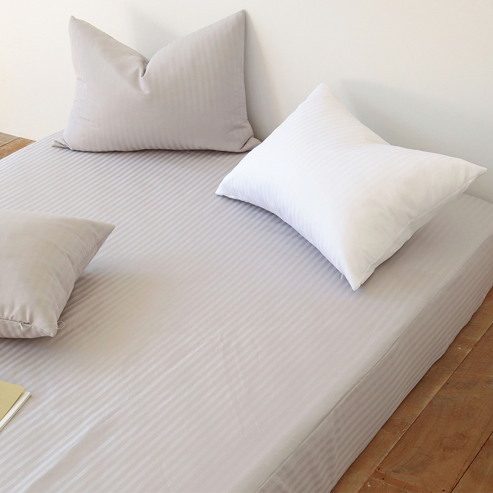 프리즈 먼지없는 호텔식 스트라이프 마이크로 도비 사계절 침대 매트리스 커버 홑겹 Q