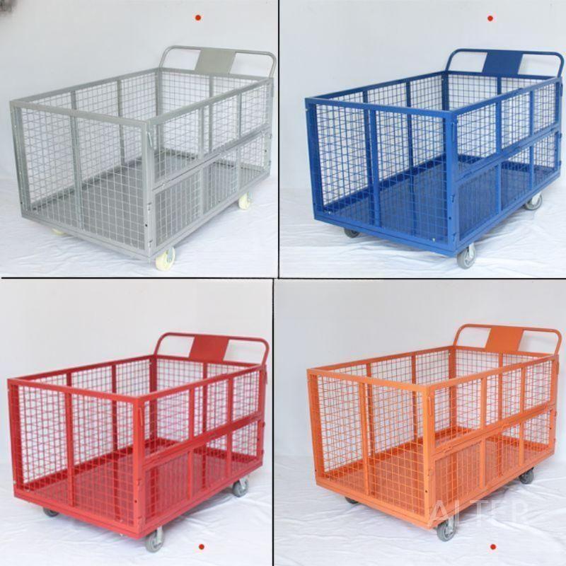 수레 자재 운반 공장 선반 트롤리 제품 창고 건축 150x100x110cm 8인치 고무바퀴 - 상세 이미지 2