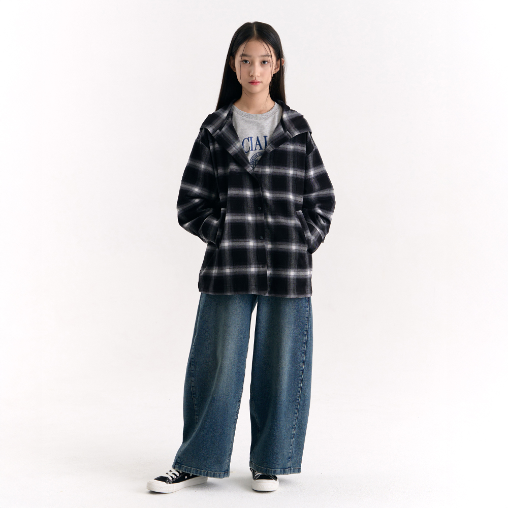 더데이걸 와이드 원턱 빈티지 데님 TGTJ258Y2 - 상품 이미지