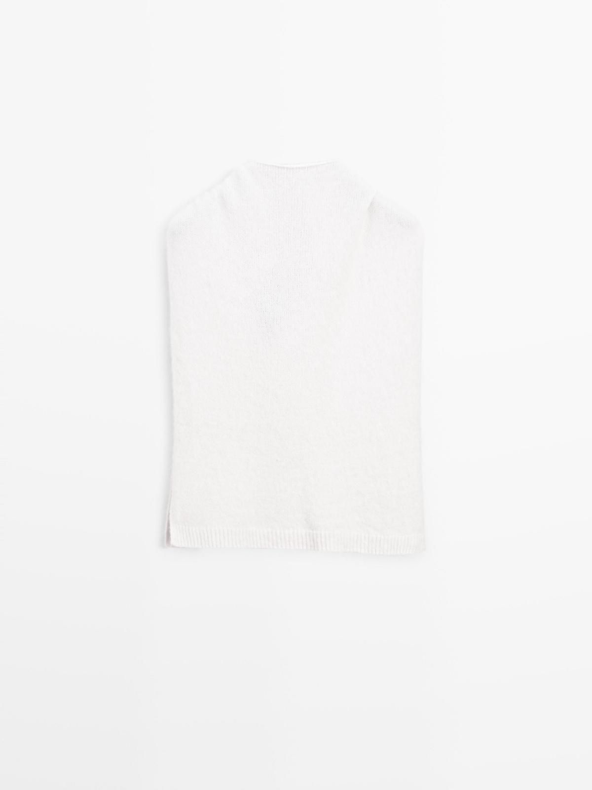 마시모두띠 프리미엄 알파카 후드 니트 베스트 6316/621 WHITE - 상품 이미지