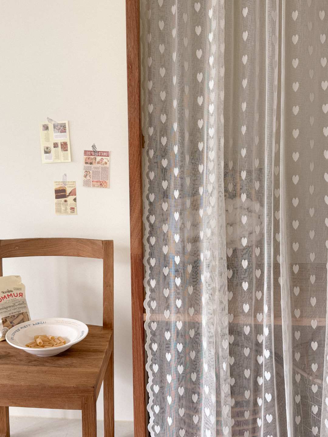 빈티지 프롬하트 레이스 봉집형 거실 창문 가리개커튼 140x150