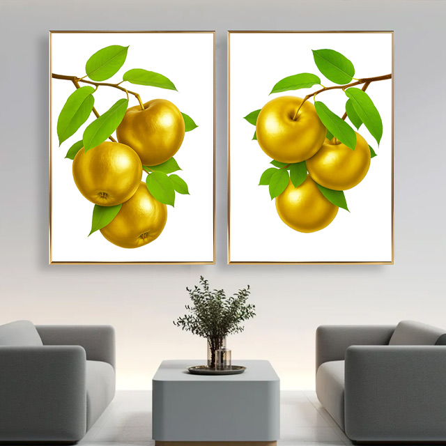 돈들어오는 그림 황금 사과 생기 과일 주방 거실 풍수 인테리어 집들이선물 데롱데롱 골드A - 상세 이미지 5