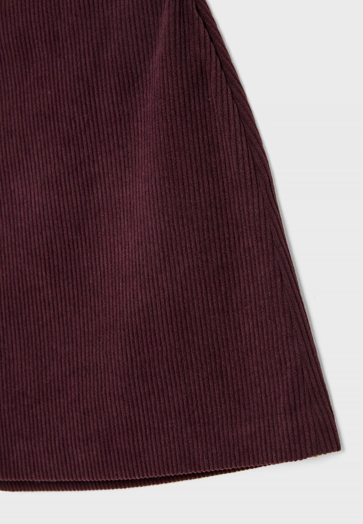 스트라디바리우스 코듀로이 미니 스커트 팬츠 4712/928 BURGUNDY - 상세 이미지 3