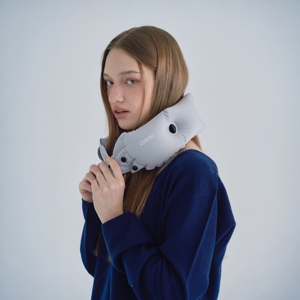 셀레어 에어 펌프 넥필로우 여행용 가벼운 휴대용 비행기 기내용 목 베개 캠핑 쿠션 제품 이미지