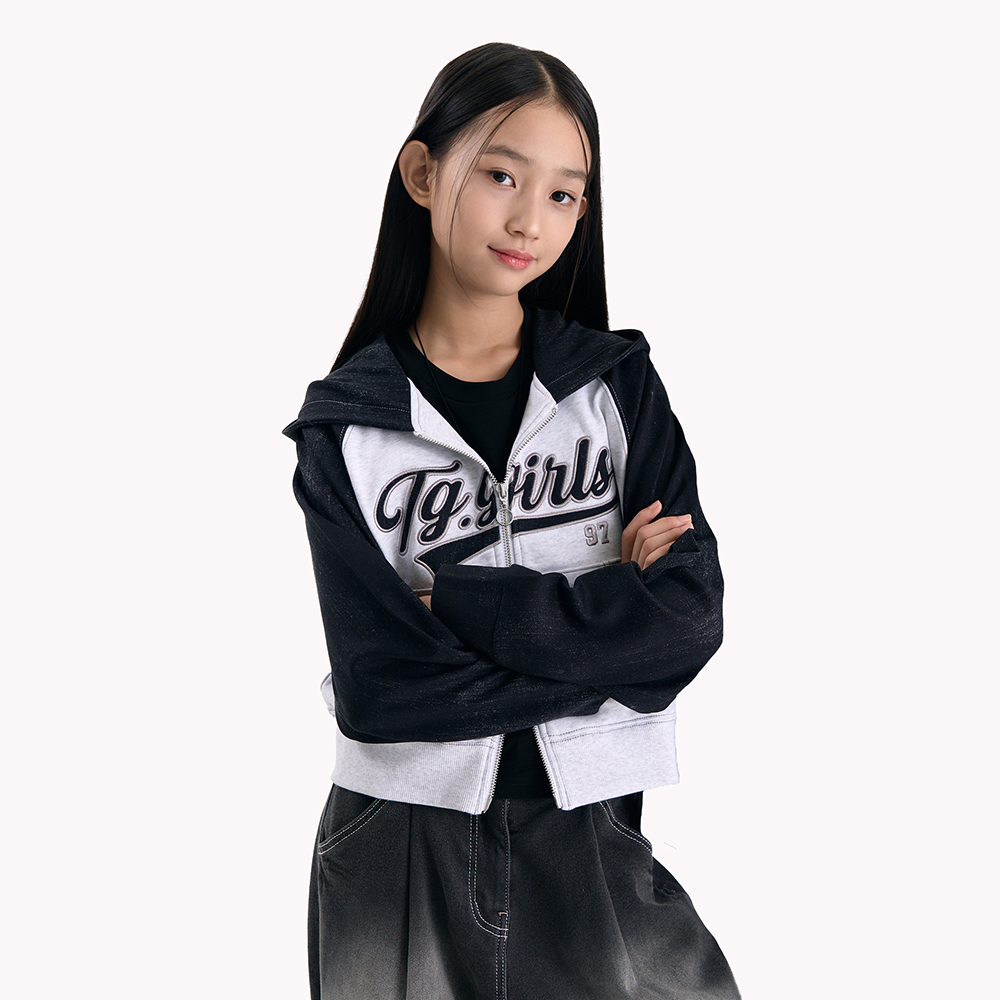 더데이걸 데님 라이크 후드 집업 TGJM25W08 - 상품 이미지