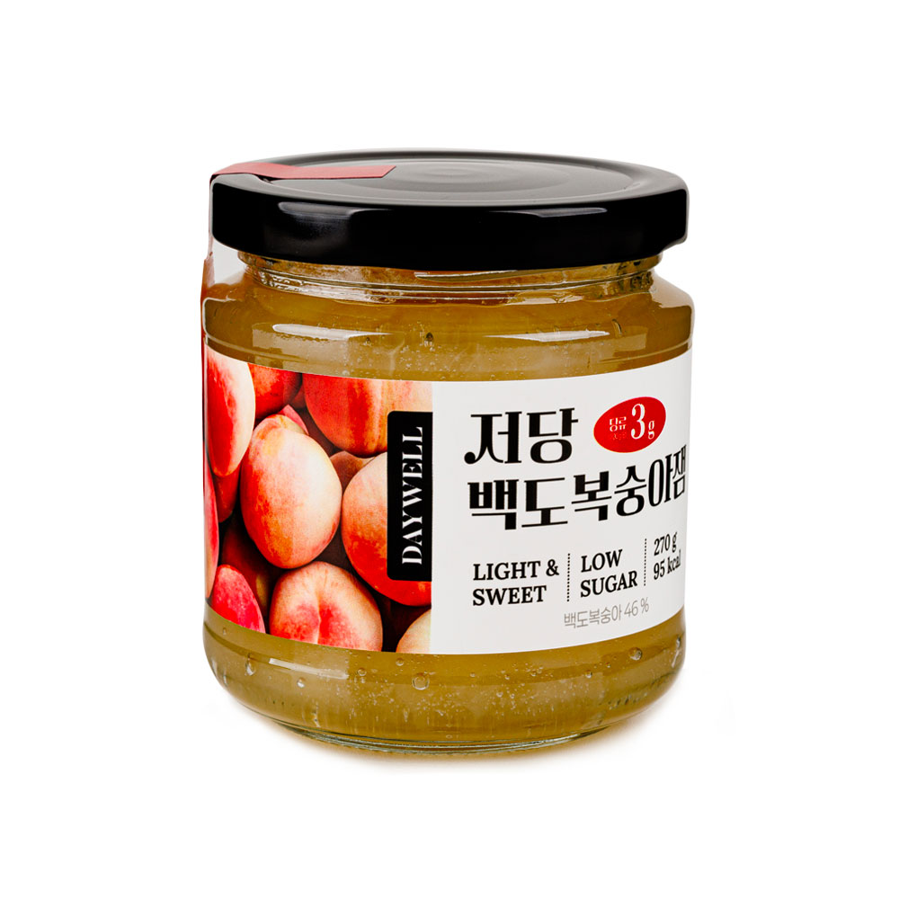 (현장구매용,택배불가)데이웰 저당 저칼로리 딸기잼 블루베리 애플시나몬 백도복숭아 잼 270g - 상세 이미지 3