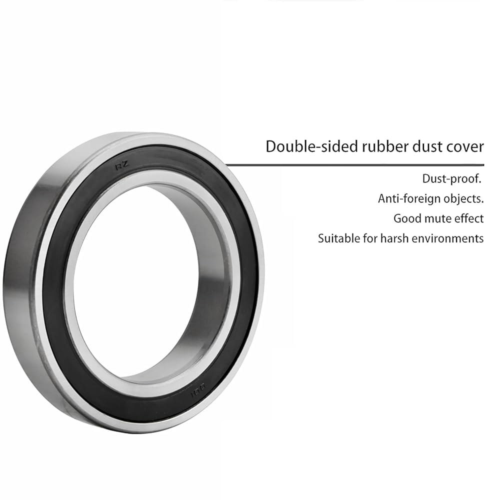 6007-2RZ 베어링, 35x62x14mm 볼 베어링 6007RZ 이중 고무 밀봉 차폐 ID 35mm, OD 62mm, 두께 14mm 전문 고속 딥 그루브 정밀 모터 - 상세 이미지 3