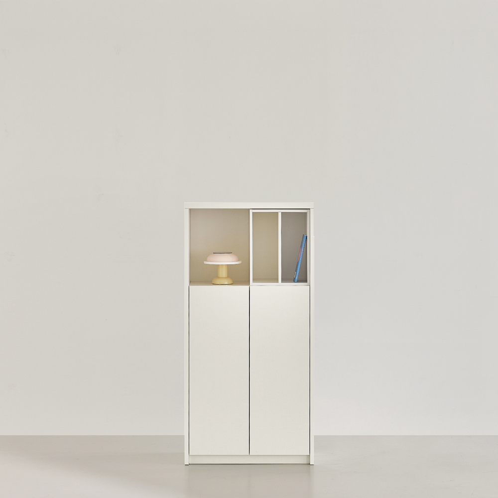루베오 책장 600 (하부 2단 도어형), 3단, 화이트 - 상세 이미지 2