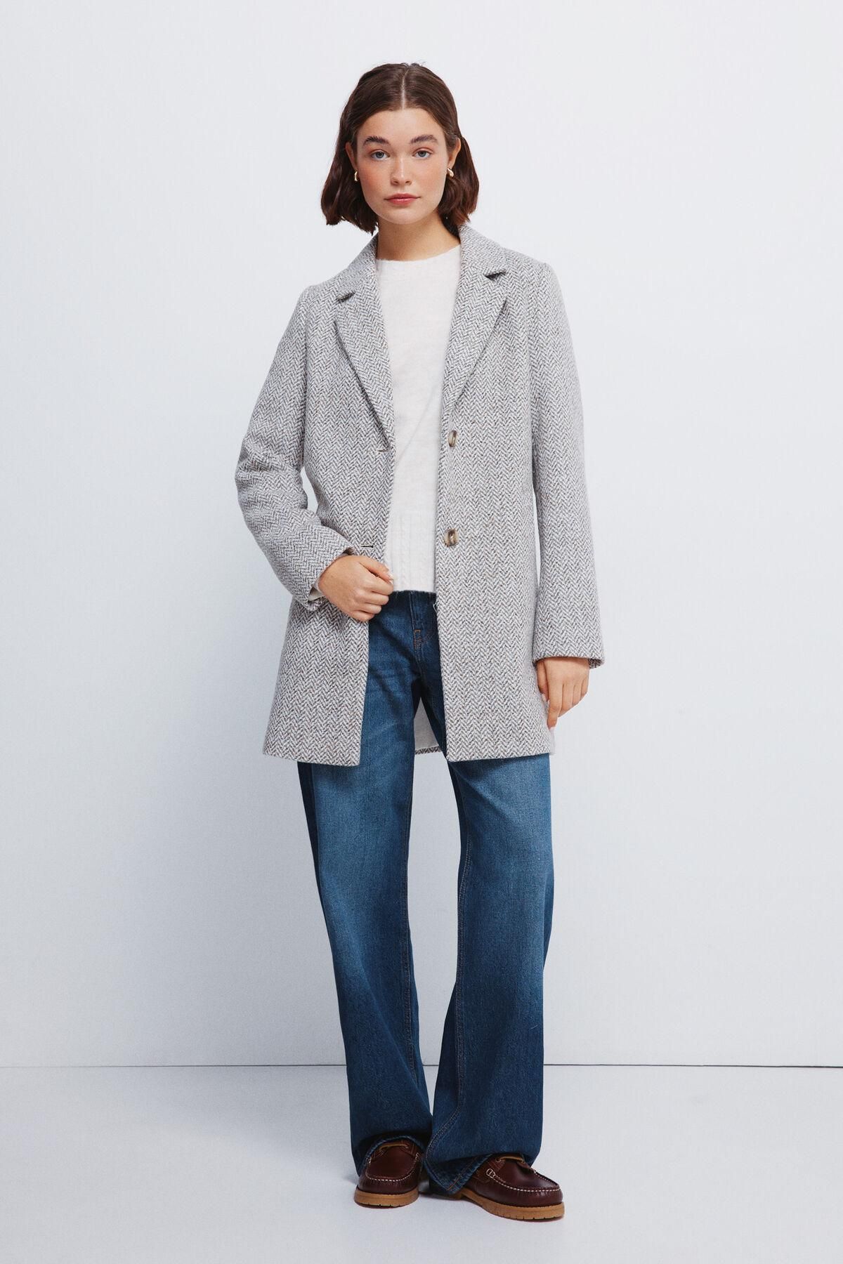스프링필드 테크니컬 라펠카라 체크 코트 8232583 GRIS - 상세 이미지 3