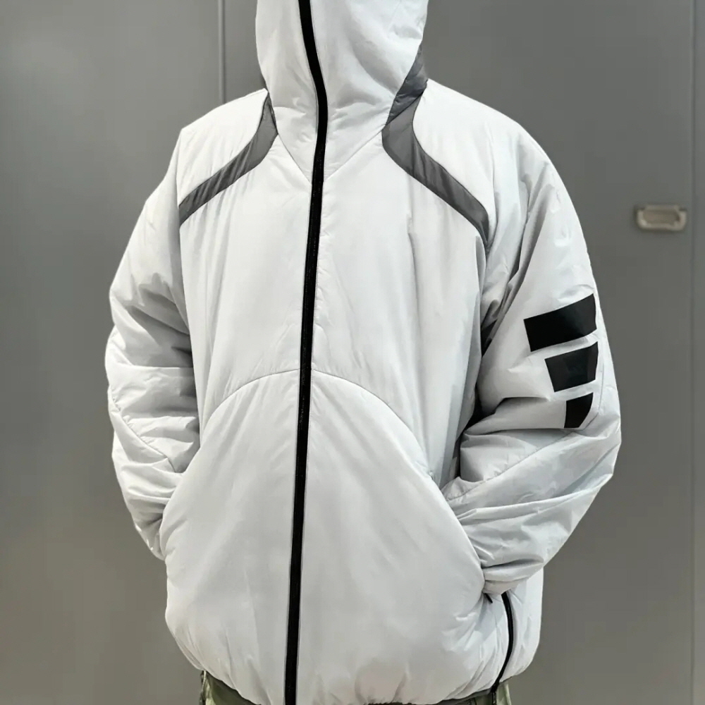 아디다스 패딩 리버시블 후드 집업 자켓 그레이 JZ8722 이미지 7