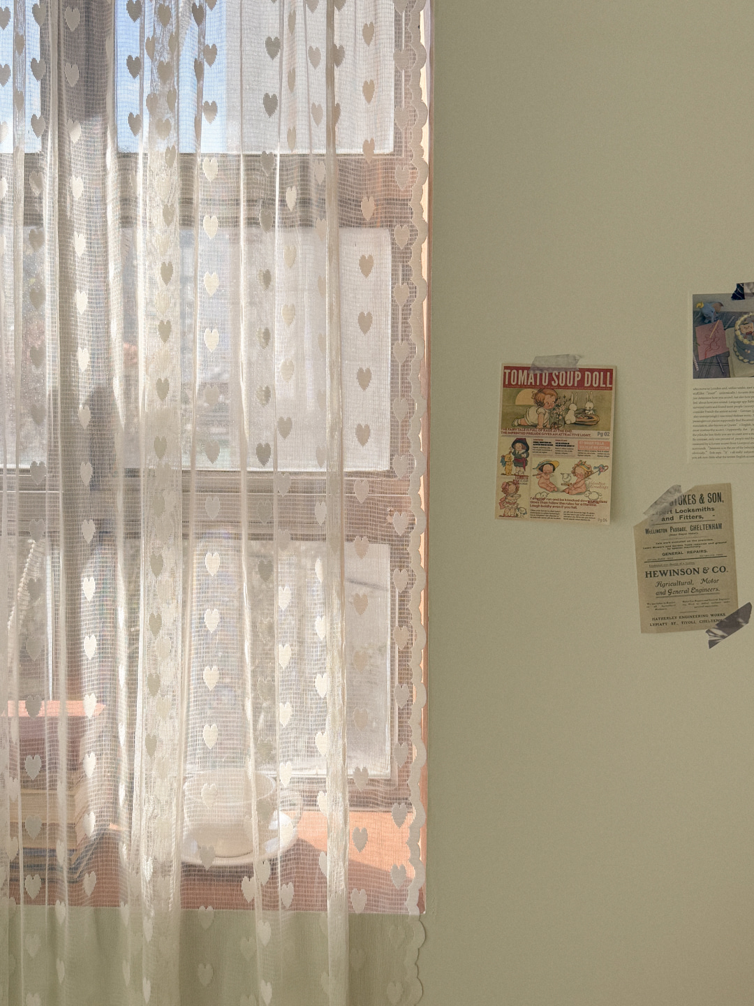 빈티지 프롬하트 레이스 봉집형 거실 창문 가리개커튼 140x150