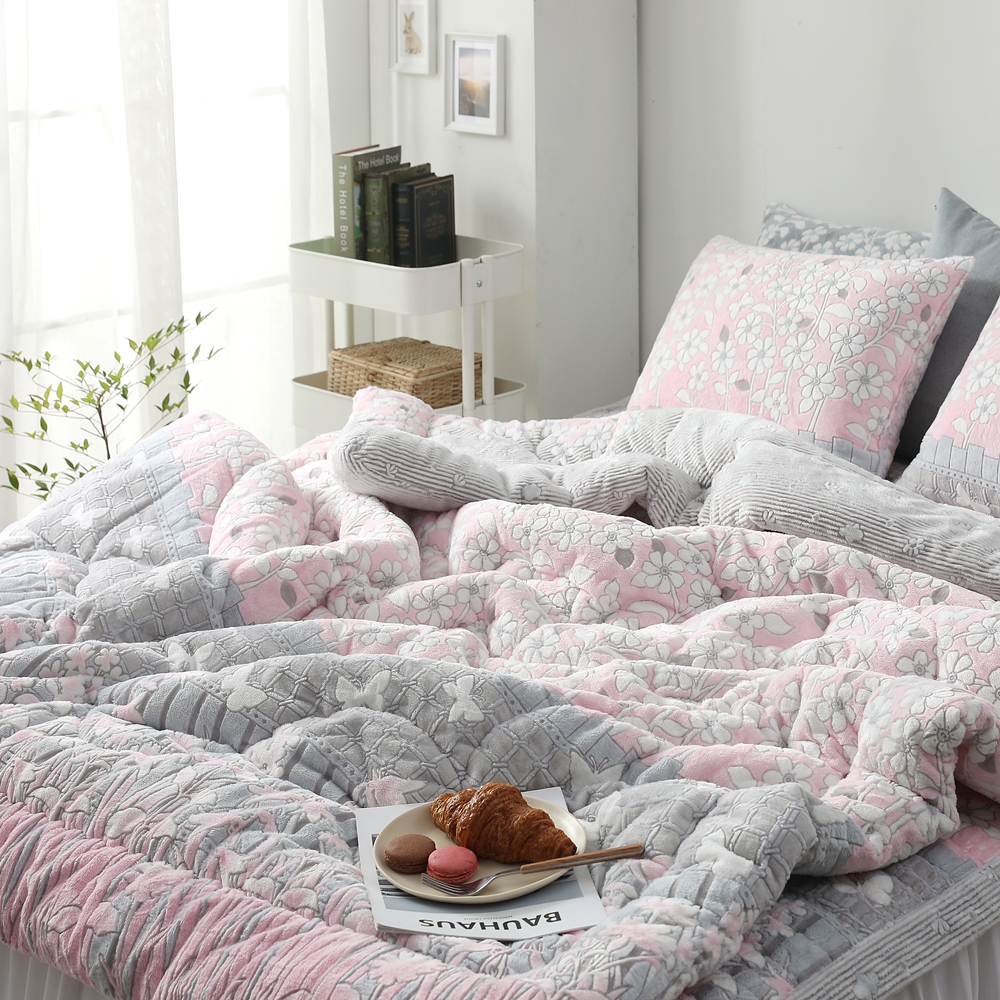 나라데코 플라워 5mm 착번 극세사이불 밍크 겨울 이불 SS