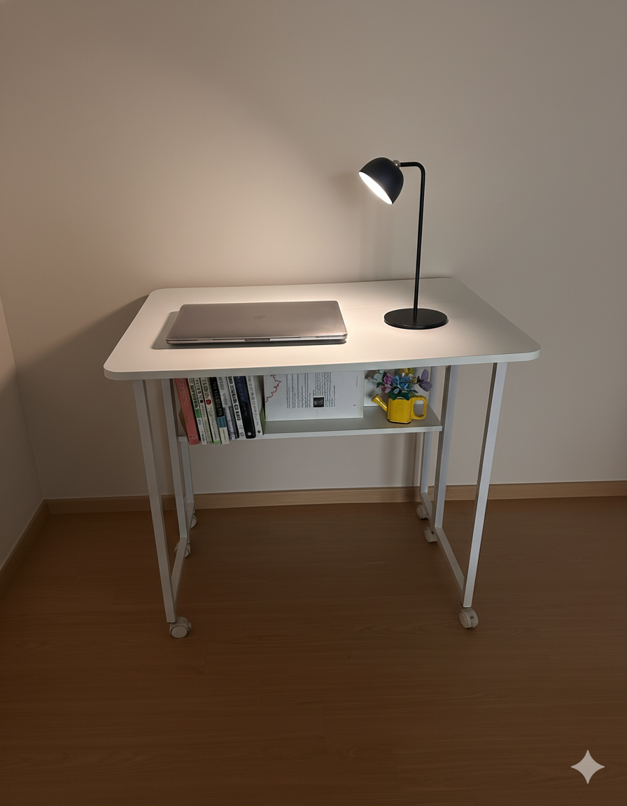 파인굿즈 접이식 책상 철제 책상테이블 일자형 공부 폴딩