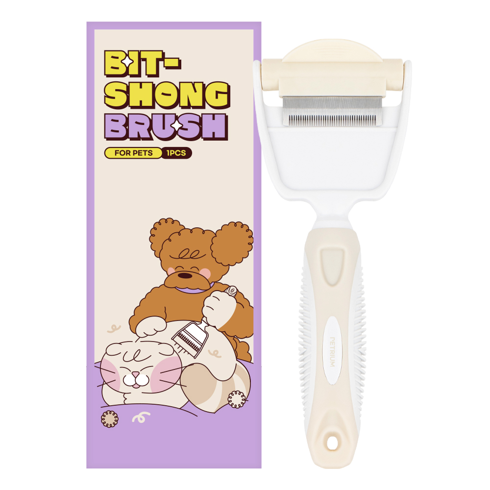 펫트리움 빗숑 브러쉬 강아지 고양이 죽은털제거 털관리