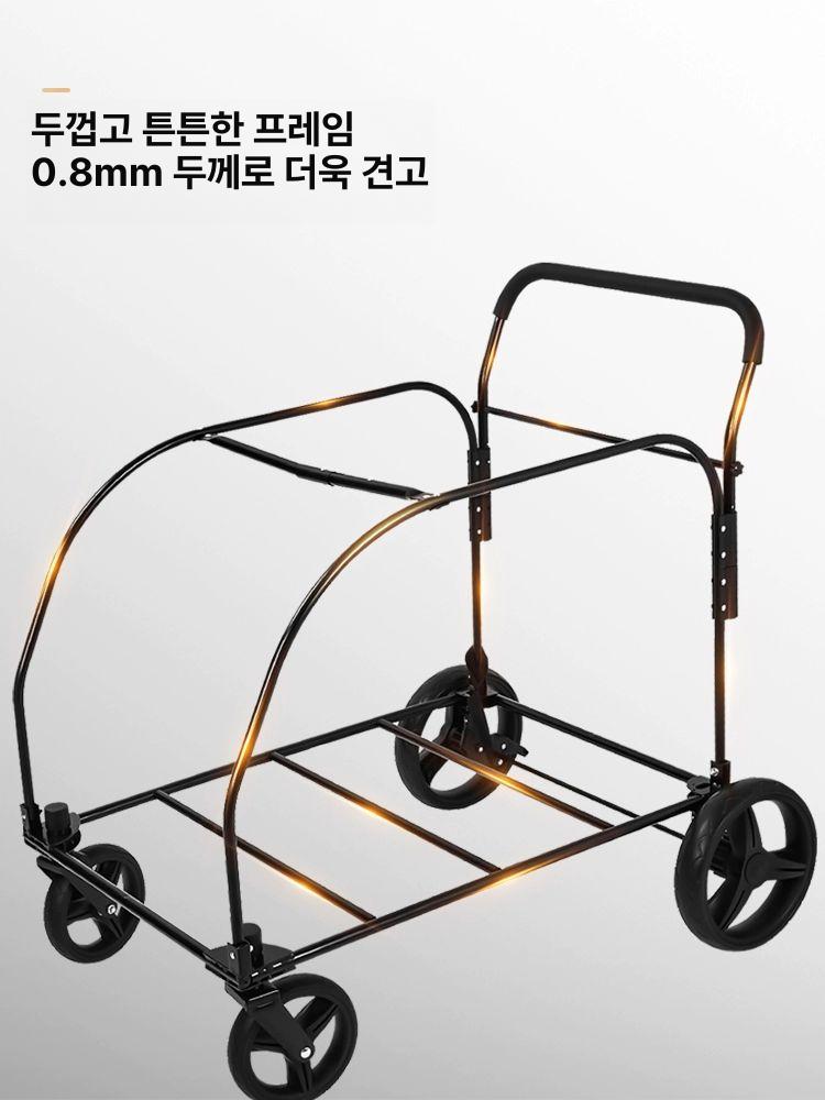 애완동물 유모차 대형견 트롤리 반려견 여행 산책 이동용 - 상세 이미지 5