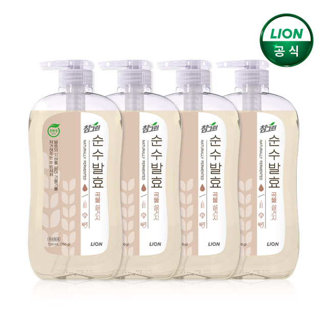 참그린 순수발효 곡물 720ml 용기x4개 / 주방세제 - 상품 이미지