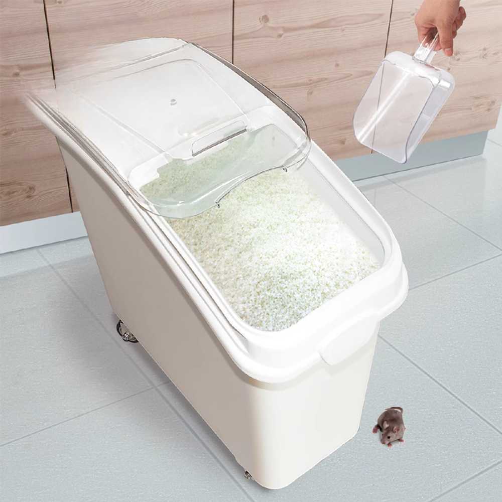잡곡통 방습 뒤주 곡식 보관용 항습 쌀통 저장함 100L 슬라이딩캡 (75x34cm) - 상세 이미지 2