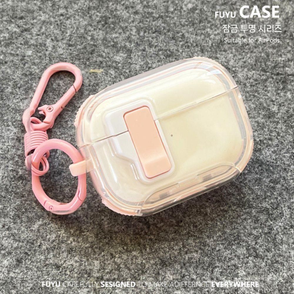 에어팟 프로3 케이스 투명 잠금 커버 메탈 후크 고리 - 상세 이미지 5