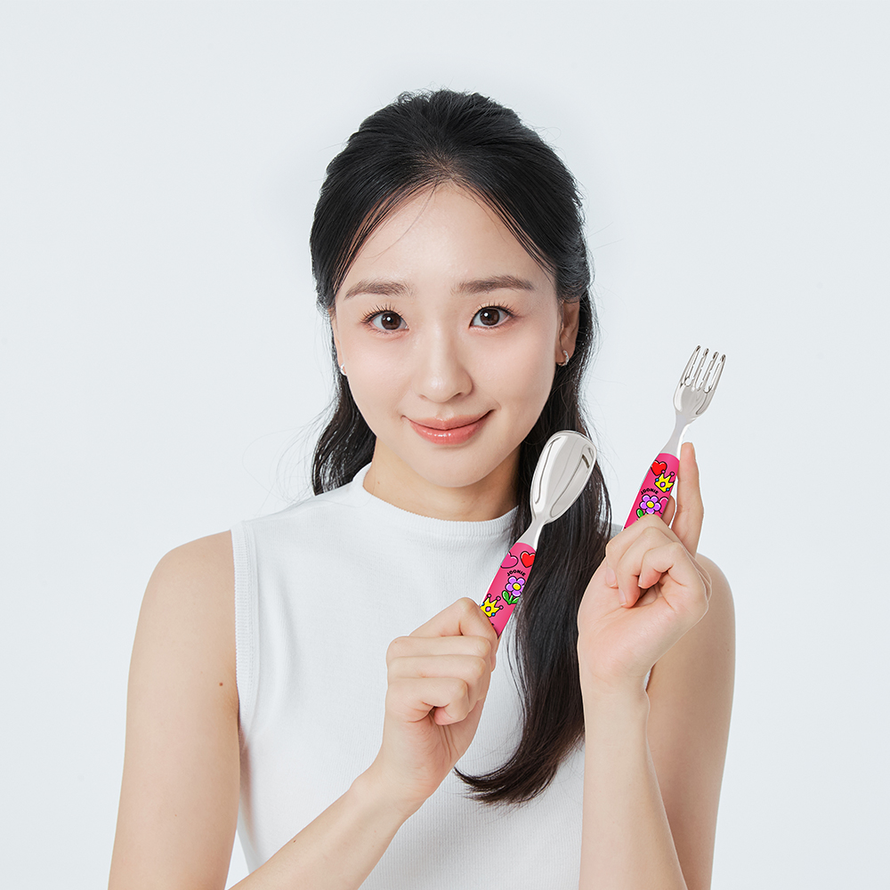 주니 올스테인리스 자기주도 이유식 스푼 포크 수저세트 - 상세 이미지 3